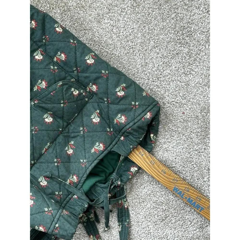PIERRE DEUX French Country Green Floral Quilted Back Pack Sling Bag Vintage